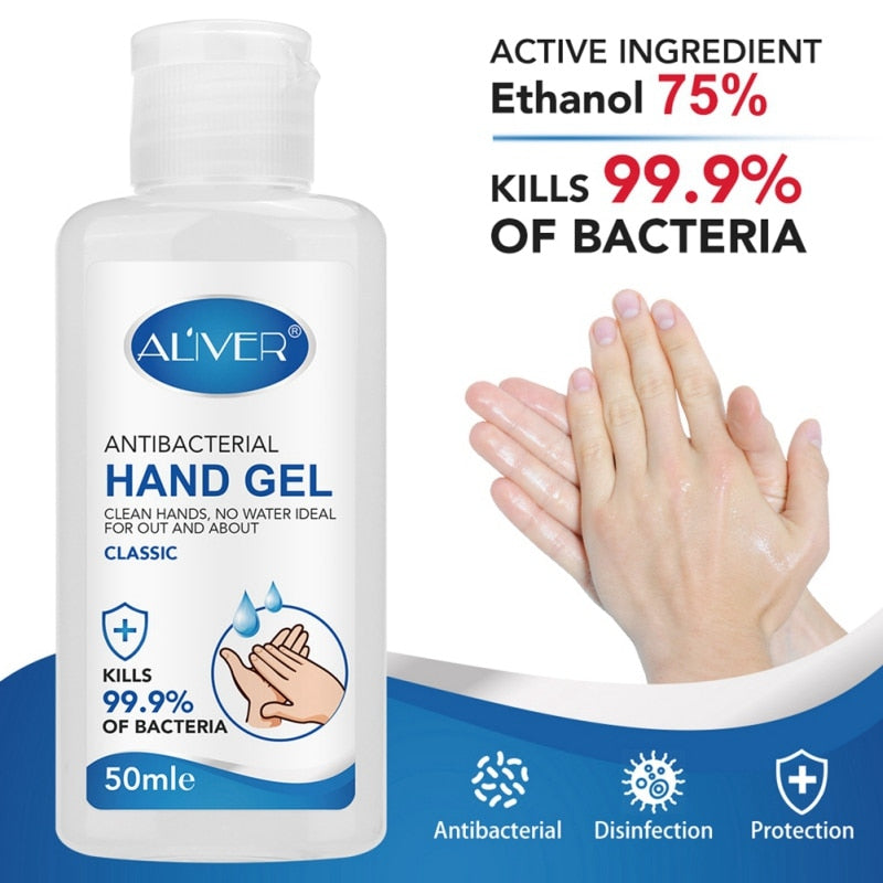 16.30 USD - Bacteriostatic disinfecting and sterilizing hydroalcoholic hand gel, portable no-rinse liquid soap 50 ml