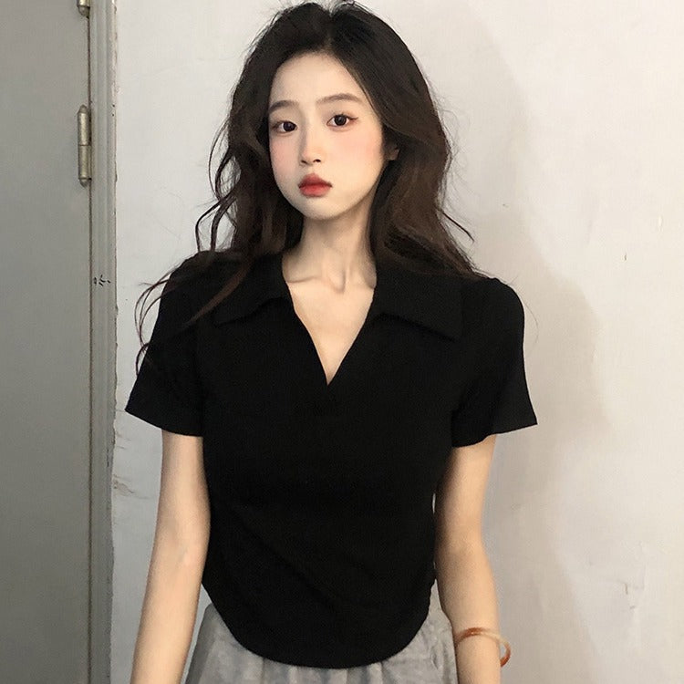plain shirt with a simple collar and short sleeves
