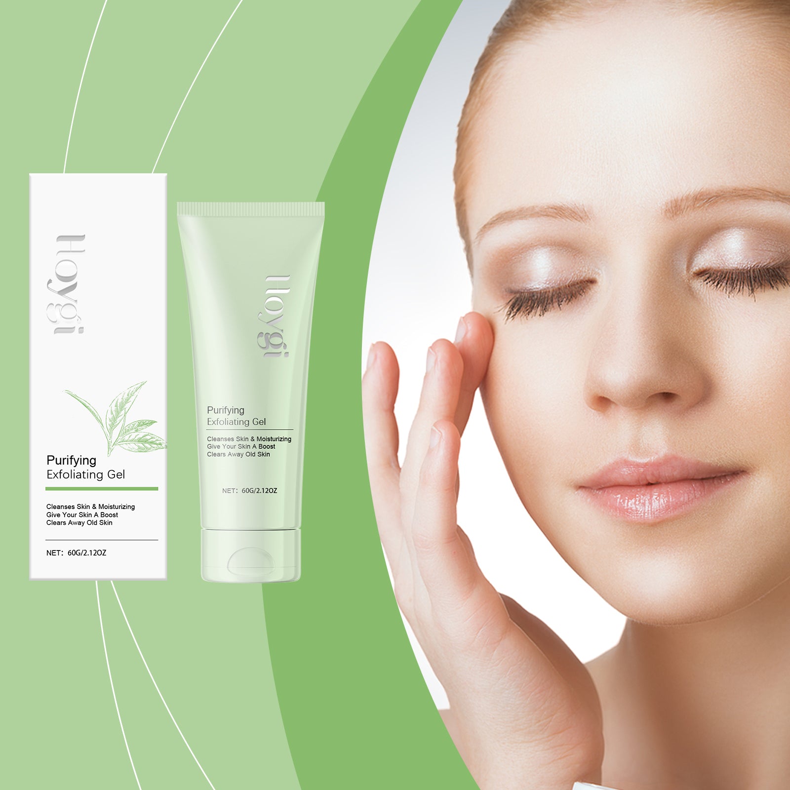 $24.45 - Hoygi Exfoliating Facial Gel: gently cleanses pores, softens skin, and exfoliates blackheads and acne. Purifying facial gel.