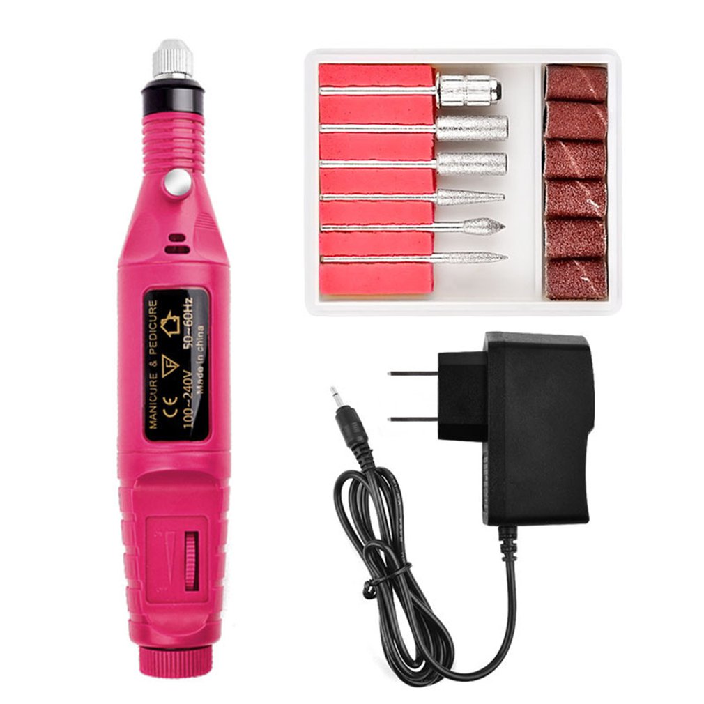 Electric Nail Drill Kit, Gel Nail Remover Machine, Nail Art Tool Kit, Pen, Nail File, Sanding Bands