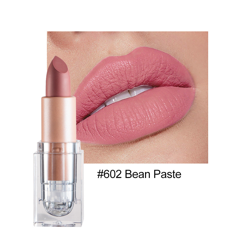 HANDAIYAN Lápiz labial mate Little Ice Cube, 12 tonos. Este lápiz labial no se desvanece fácilmente. Tono nude, efecto pastoso, color polvo.