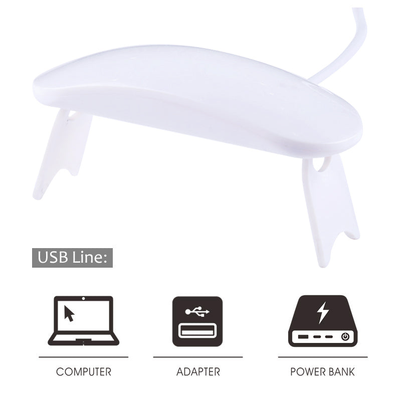 13.97 USD Sèche-ongles UV LED 6W blanc, portable, avec câble micro USB, pour une utilisation à domicile. Séchoir à vernis gel UV, 3 LED, outils de nail art.