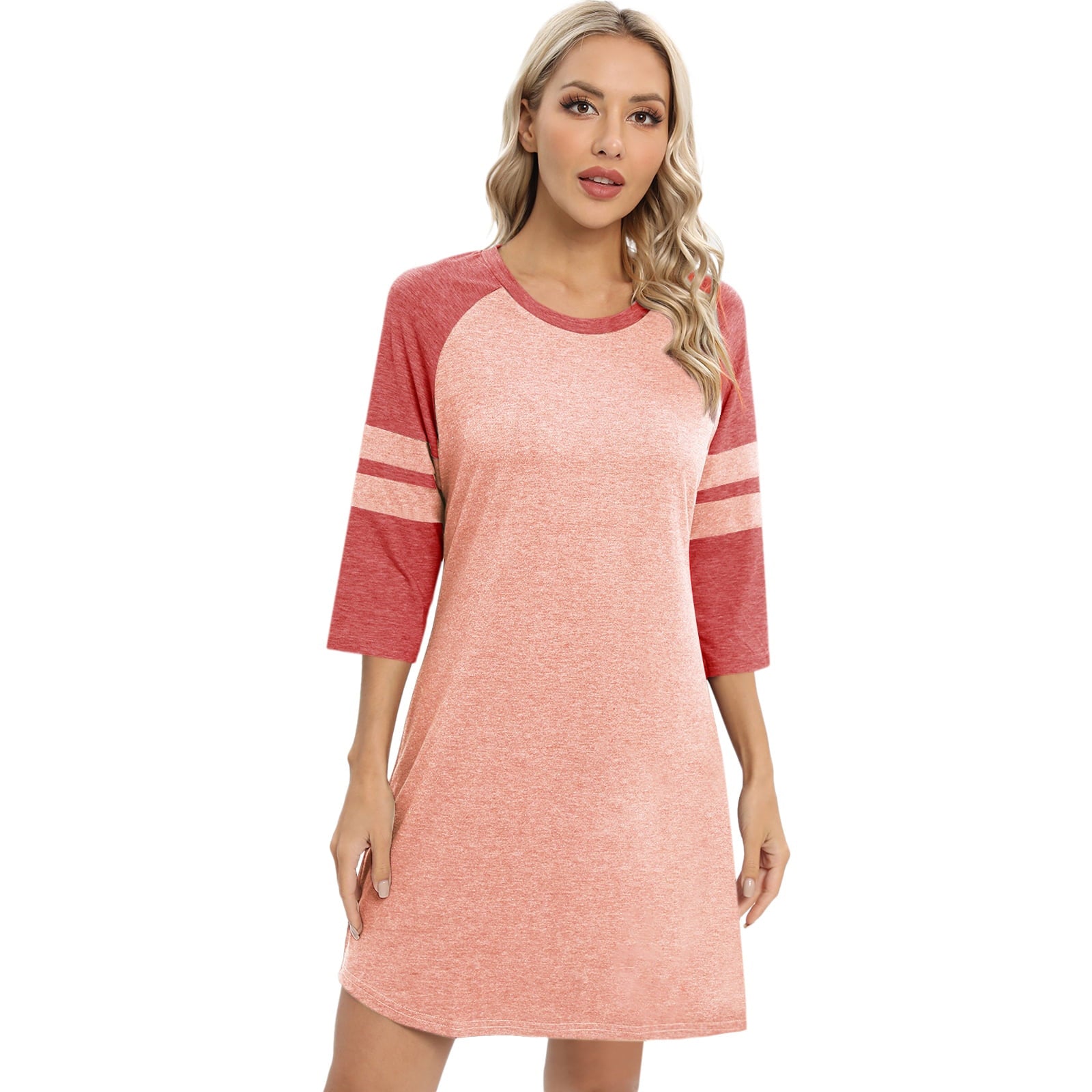 USD 23.29 - Women's Colorblock Crew Neck Short Sleeve Lounge Pajama Set