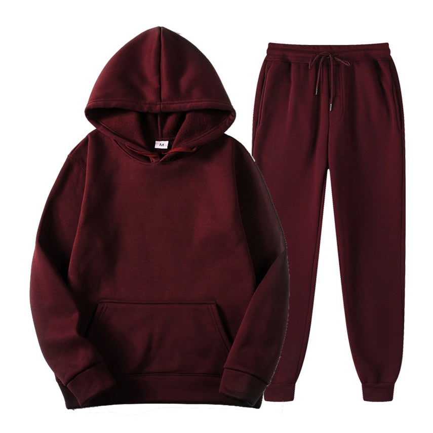 26,78 USD - Ensemble de survêtement homme  et femme mixte sweat à capuche et pantalon de jogging, deux pièces, style décontracté.