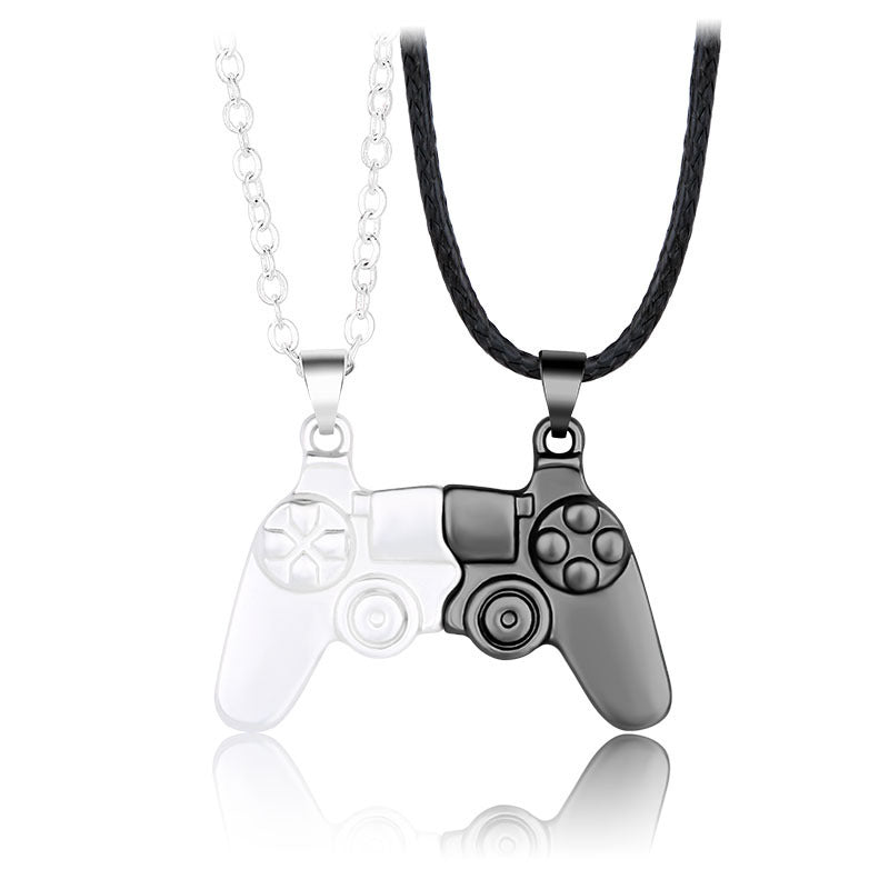 $16.88 - Magnetic Couple Necklace, Game Controller Handle, Magnetite Stone Necklace, Gift for Men and Women
