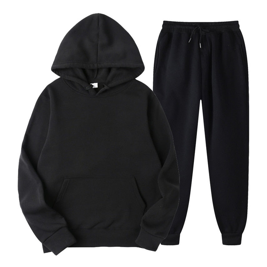 26,78 USD - Ensemble de survêtement homme  et femme mixte sweat à capuche et pantalon de jogging, deux pièces, style décontracté.