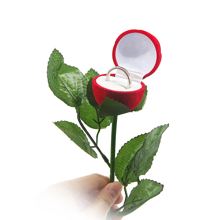 $8.78 USD - Red rose ring box - Valentine's Day gift - Creative and personalized ring box - Engagement or other proposal ring box