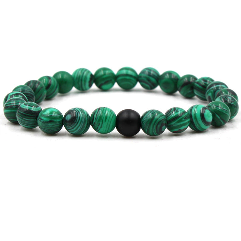 13.39/15.72 USD - 8mm Black Matte Frosted Malachite Couple Bracelet