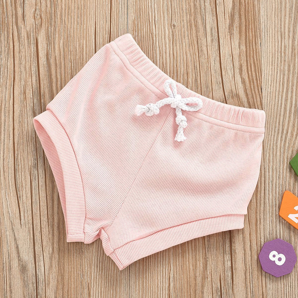 13.97 USD Ensemble 2 pièces pour bébé fille (1-3 ans) : haut et short sans manches en coton biologique uni.