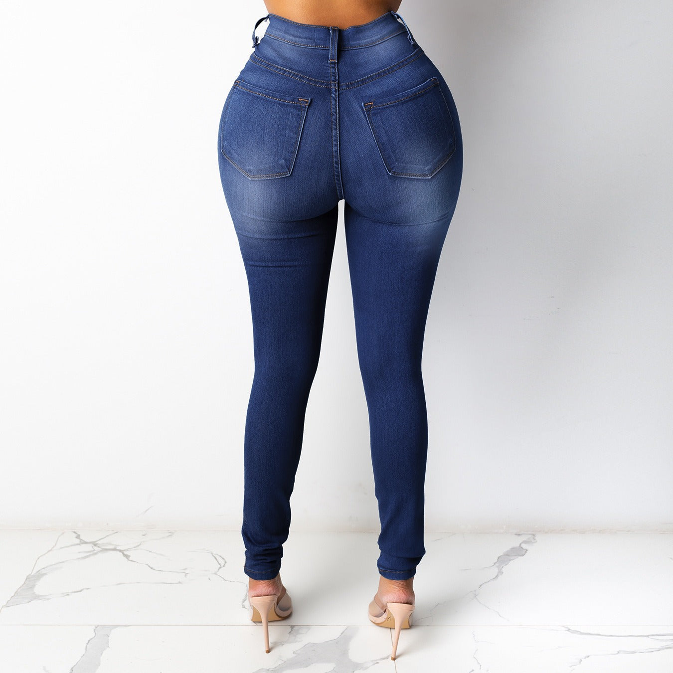Nouveaux jeans slim taille haute en 5 couleurs pour femme, coupe crayon, style décontracté et tendance.