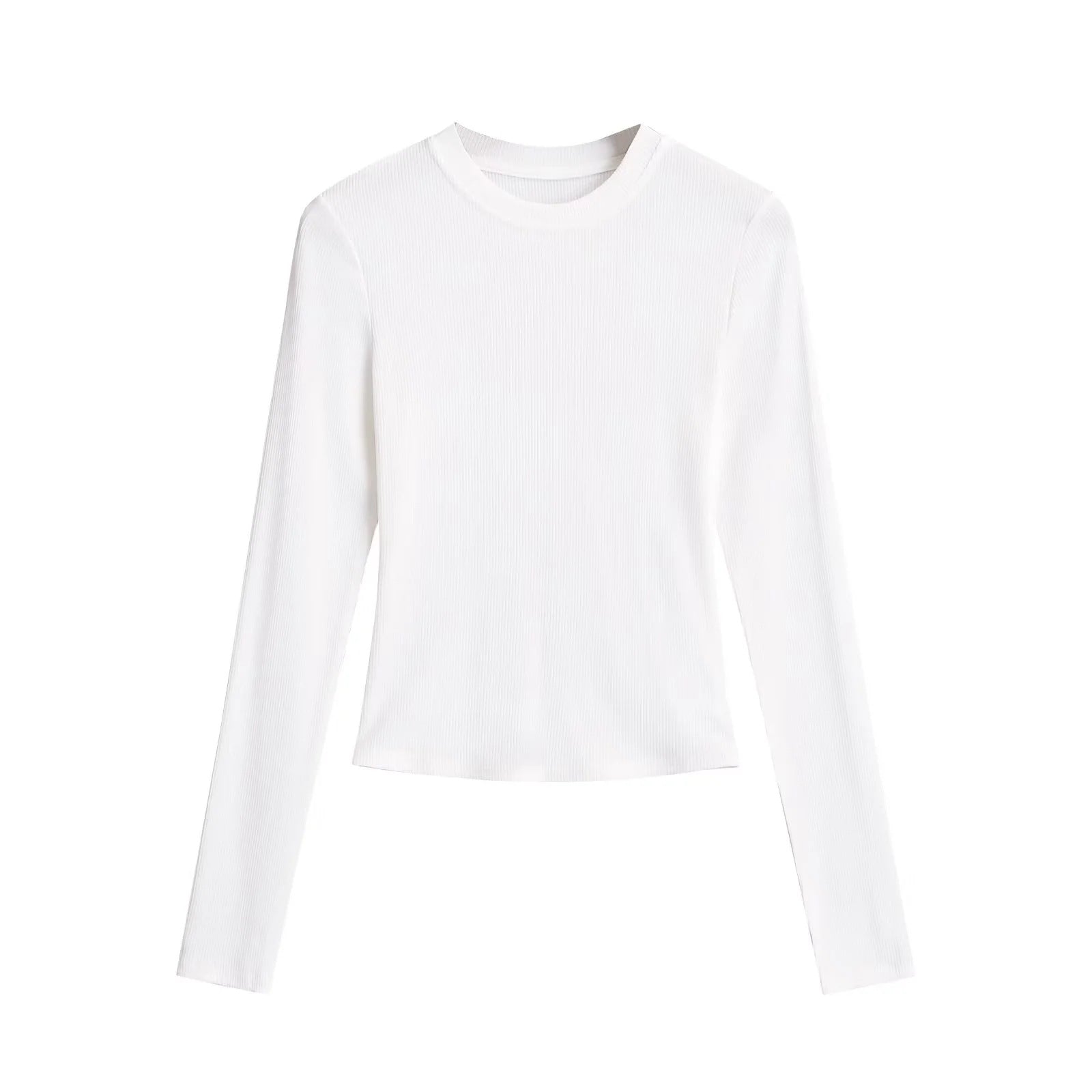 19.67 USD - Plain Round Neck Long Sleeve T-Shirt