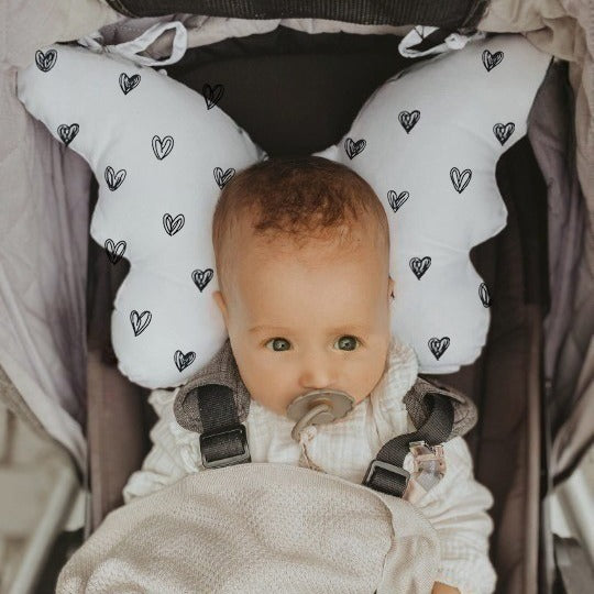 23.28 USD Coussin de nuque multifonctionnel pour poussette, en forme de papillon, avec sangle de fixation pour bébé, pour un confort optimal.