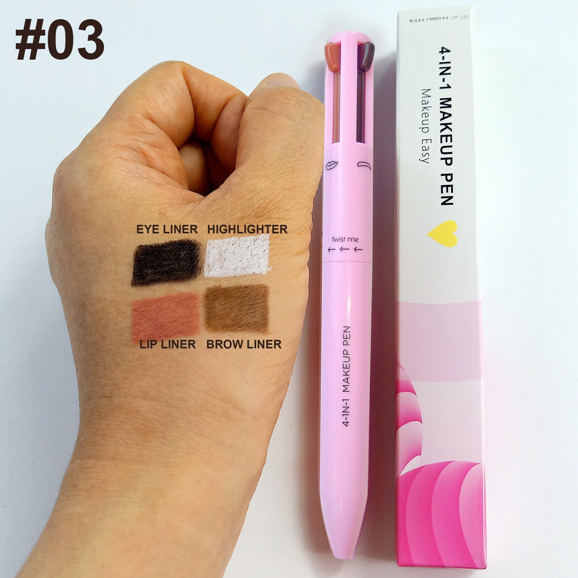 $8.14/11.98 - 4-in-1 Waterproof Eyebrow Pencil, for defining and shaping brows. Long-lasting, eyeliner and brow highlighter. Cosmetic makeup tool.