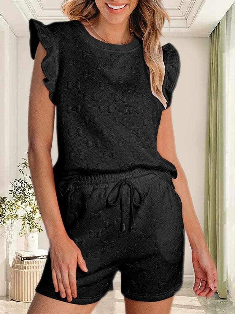 Ensemble décontracté texturé pour femme, collection printemps-été
