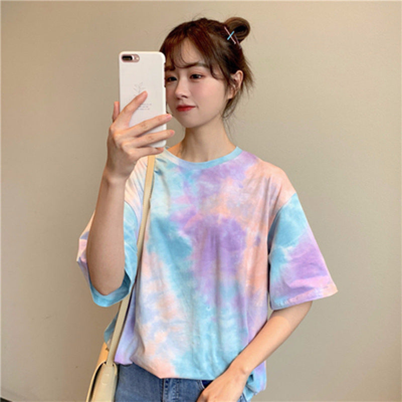Camiseta holgada vintage de manga corta para mujer, estilo urbano