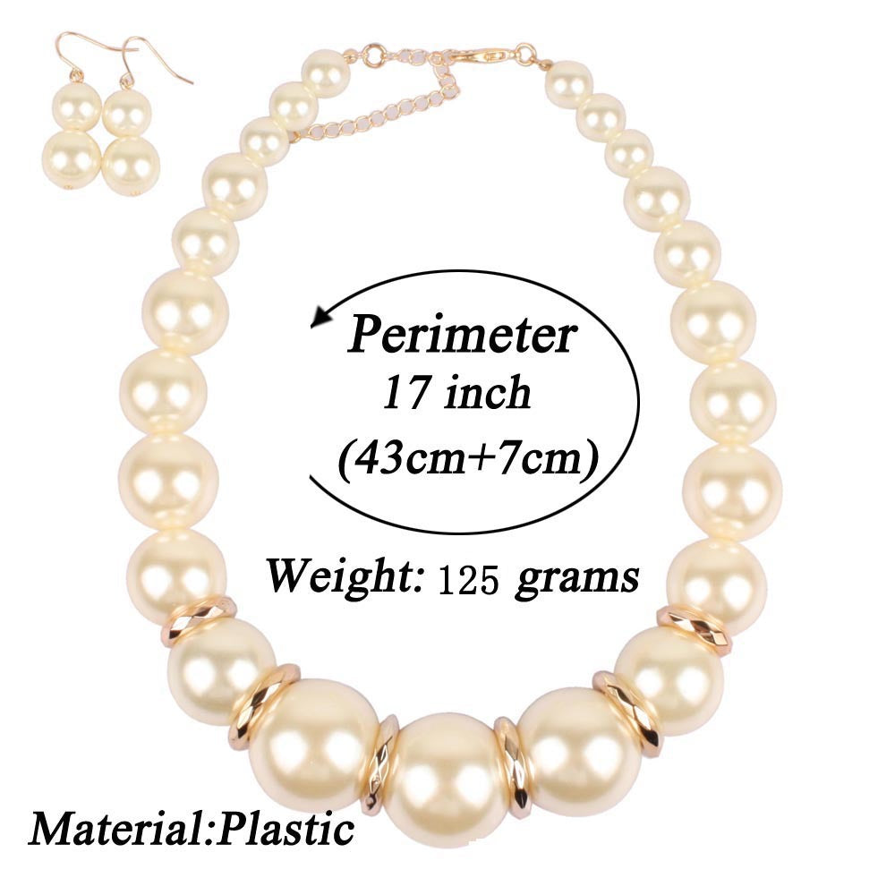 18,63 USD - Collier court à grosses perles, collier tendance personnalisé porté par les mannequins sur les podiums. Collier exagéré