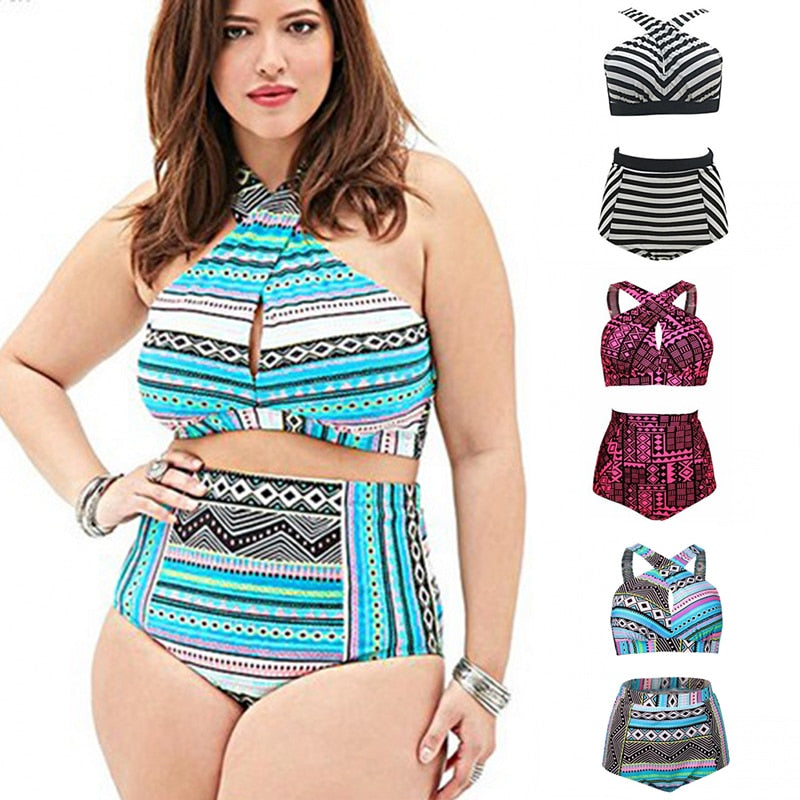 Maillot de bain grande taille, maillot de bain taille haute, bikini col montant, collection 2017, bikinis croisés, haut de maillot de bain femme, maillot de bain 5XL