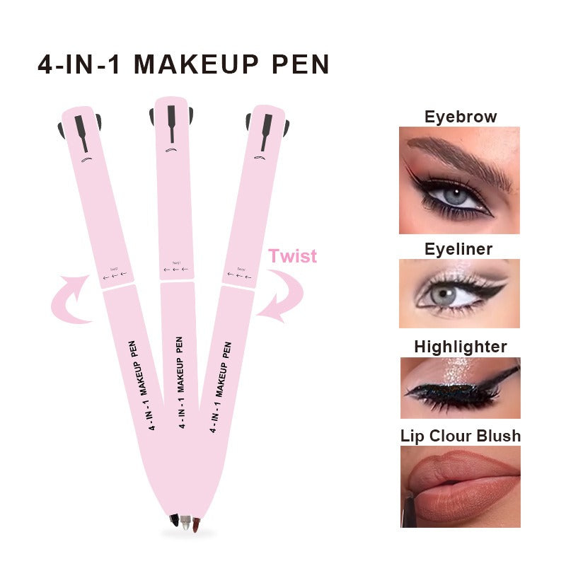 $8.14/11.98 - 4-in-1 Waterproof Eyebrow Pencil, for defining and shaping brows. Long-lasting, eyeliner and brow highlighter. Cosmetic makeup tool.
