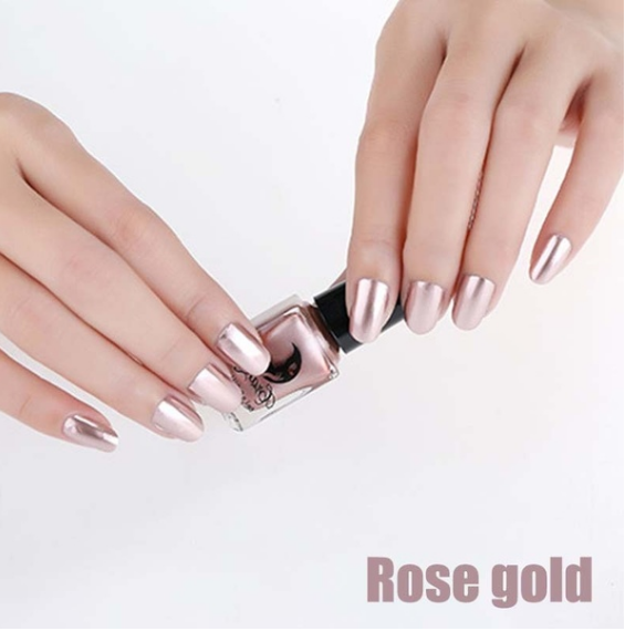 11.64 USD - Trendy and Sexy Metallic Nail Polish for Women, 14 Colors, 6ml, Mirror Effect, Makeup Accessories.