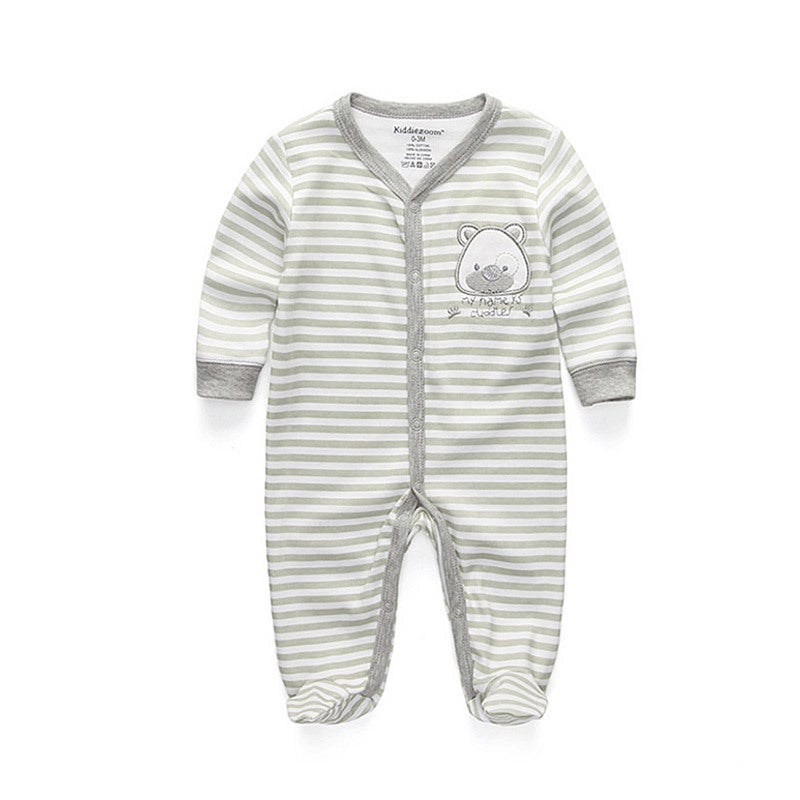 15.13 USD Combinaison bébé en pur coton à double boutonnage pour nouveau-né, vêtements pour enfants à porte fermée