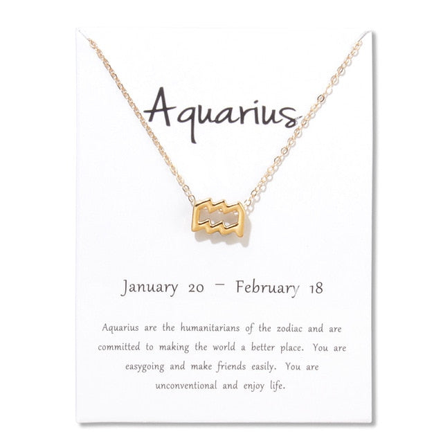 Collier pendentif zodiaque 12 constellations avec carte blanche
