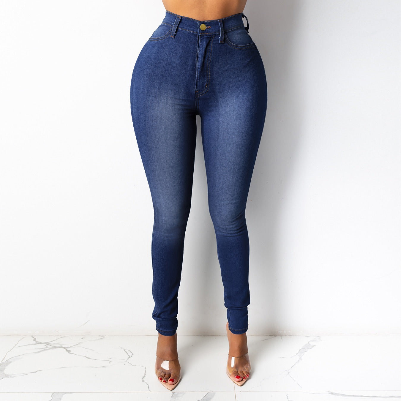 Nouveaux jeans slim taille haute en 5 couleurs pour femme, coupe crayon, style décontracté et tendance.