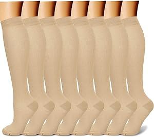 16.30 USD Chaussettes montantes, chaussettes de compression, chaussettes élastiques, chaussettes de sport (cyclisme, course à pied, yoga), chaussettes de compression montantes pour hommes, chaussettes pour femmes