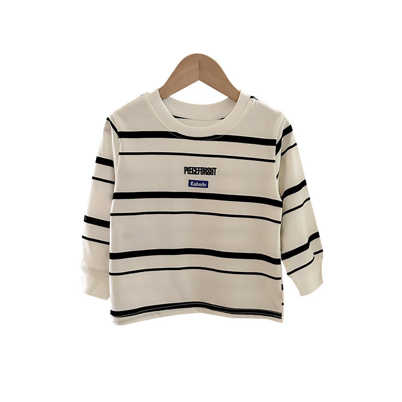 Pull à capuche rayé pour bébé, style décontracté et minimaliste