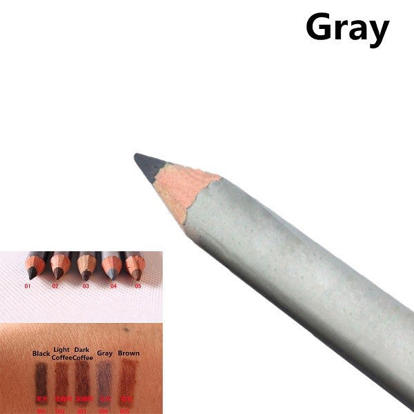 Lápiz de cejas de leopardo para mujer, resistente al agua, negro, marrón, color café, con pincel, herramienta de maquillaje para ojos