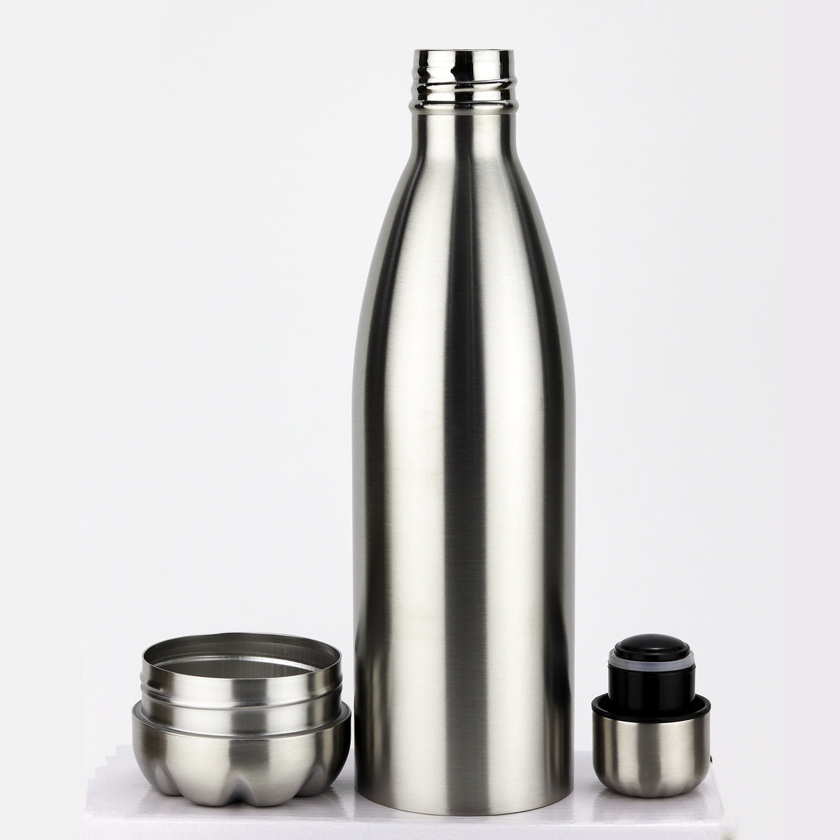 Bouteille type Coca de 750 ml avec fond amovible, gourde de sport pour l'extérieur, thermos multifonction en acier inoxydable.