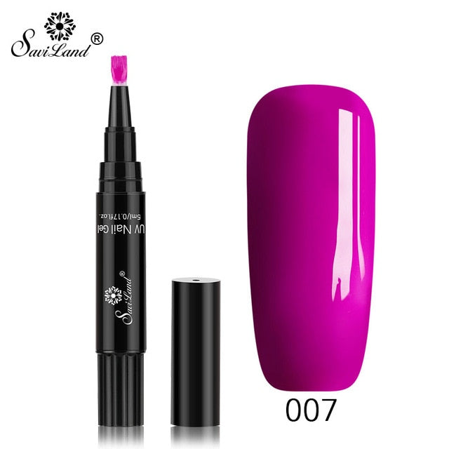 15.12 USD - Saviland 3-in-1 New Gel Nail Polish Pen: Glitter, Easy Application, 60 Colors, UV Hybrid Gel Polish, Easy to Use.