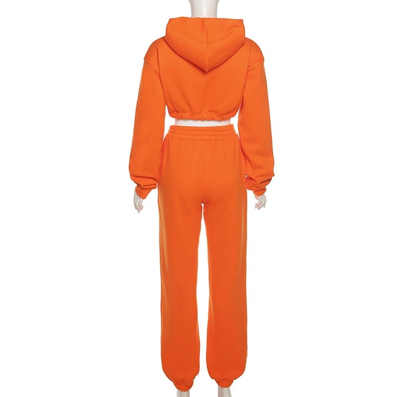 26,66 USD - Ensemble de survêtement décontracté chic automne-hiver pour femme, composé d'un sweat à capuche à manches longues et d'un pantalon, style streetwear sport.