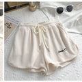 17,35 USD - Short de survêtement en maille gaufrée pour femme, idéal pour l'été, décontracté, ample, taille haute, à porter à la maison, jambes larges, short court, vêtement d'extérieur