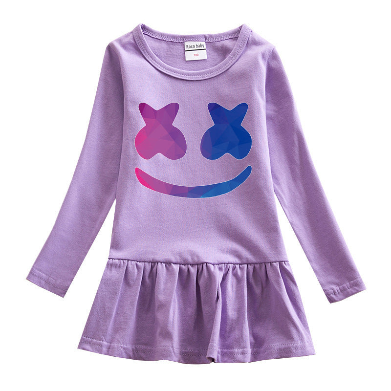 Pure cotton girl DJ cotton candy cartoon dress