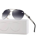 12,79 USD - Lunettes de soleil pour femme, verres dégradés, monture en métal