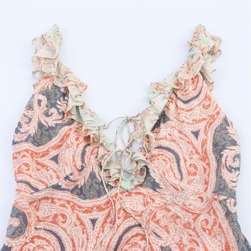 Robe imprimée décontracté et piquante