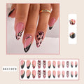 12.81 USD Manucure en amande, effet naturel, style tendance, ongles mi-longs, effet patchs.