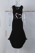 23.28 USD robe sans manches imprimée en forme de cœur