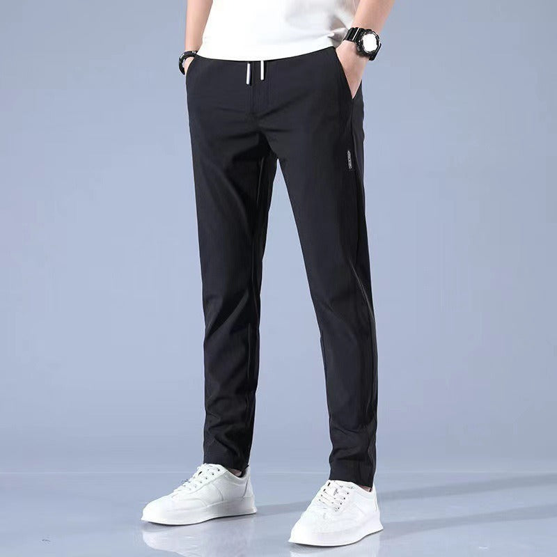16.19 USD - Pantalon décontracté chic, élastique et respirant, coupe droite, style sport oversize