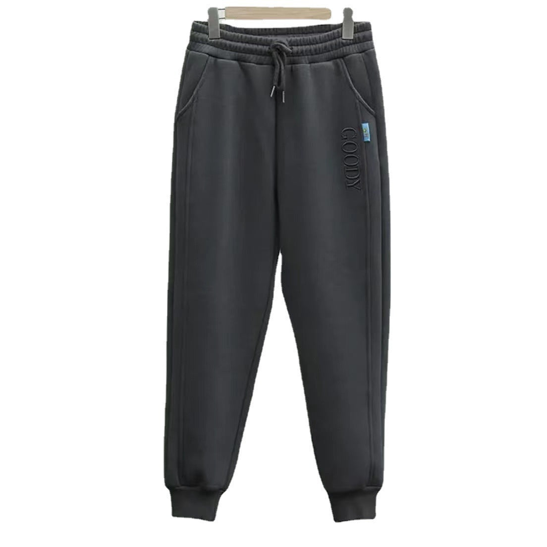 Pantalón de invierno de vellón grueso y holgado para mujer, cintura elástica adelgazante y dobladillo ajustado, estilo bombacho.