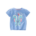 15.12 USD T-shirt d'été pour filles, haut tricoté pour enfants, vêtements pour enfants, col rond, manches courtes