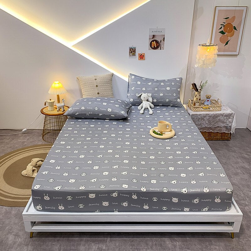 23,29/26,76/29,08 USD - Drap-housse en coton élastique à motifs géométriques, housse de matelas élastique, ensemble de literie Queen/King