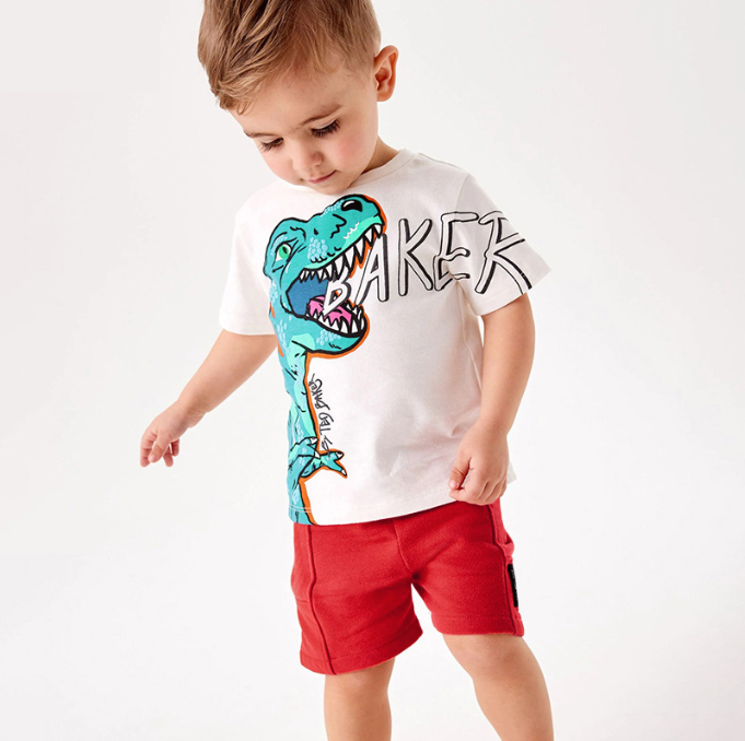 23.28 USD Ensemble d'été pour enfants, style européen et américain, vêtements mignons à manches courtes tricotés pour garçons