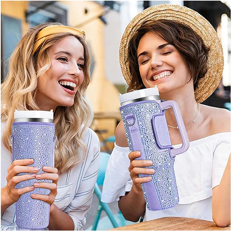 Housse de protection pour tasse à gourde portable, avec sangles, accessoire pour boissons d'extérieur