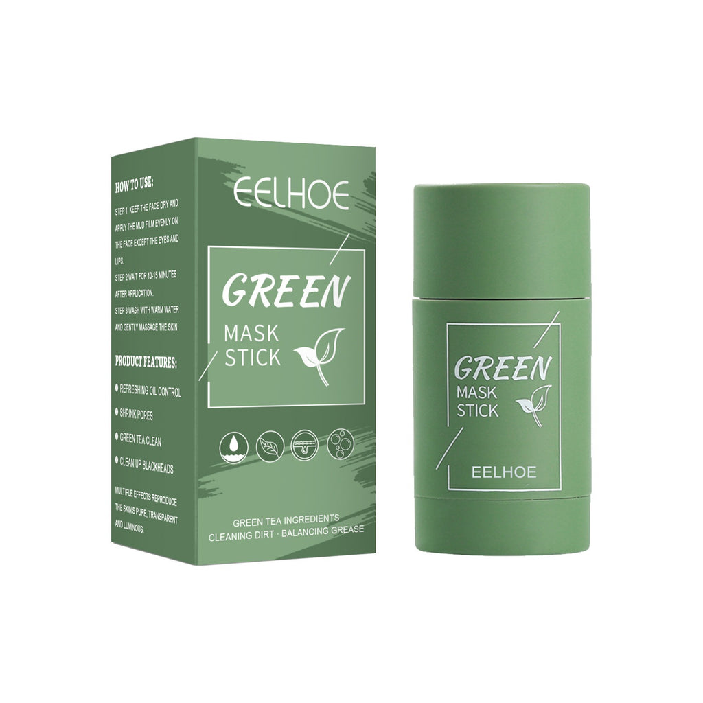 20.38 USD - EELHOE Green Tea Solid Mask - Cleansing and Hydrating Stick Mask - Pore Minimizer - Applicator - Clay Mask
