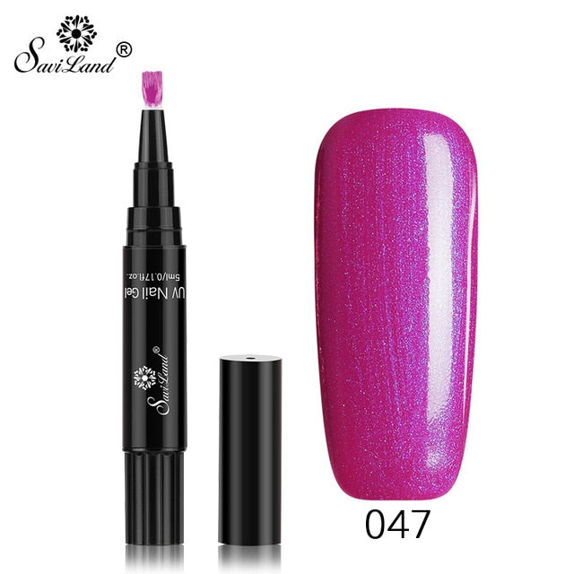 15.12 USD - Saviland 3-in-1 New Gel Nail Polish Pen: Glitter, Easy Application, 60 Colors, UV Hybrid Gel Polish, Easy to Use.