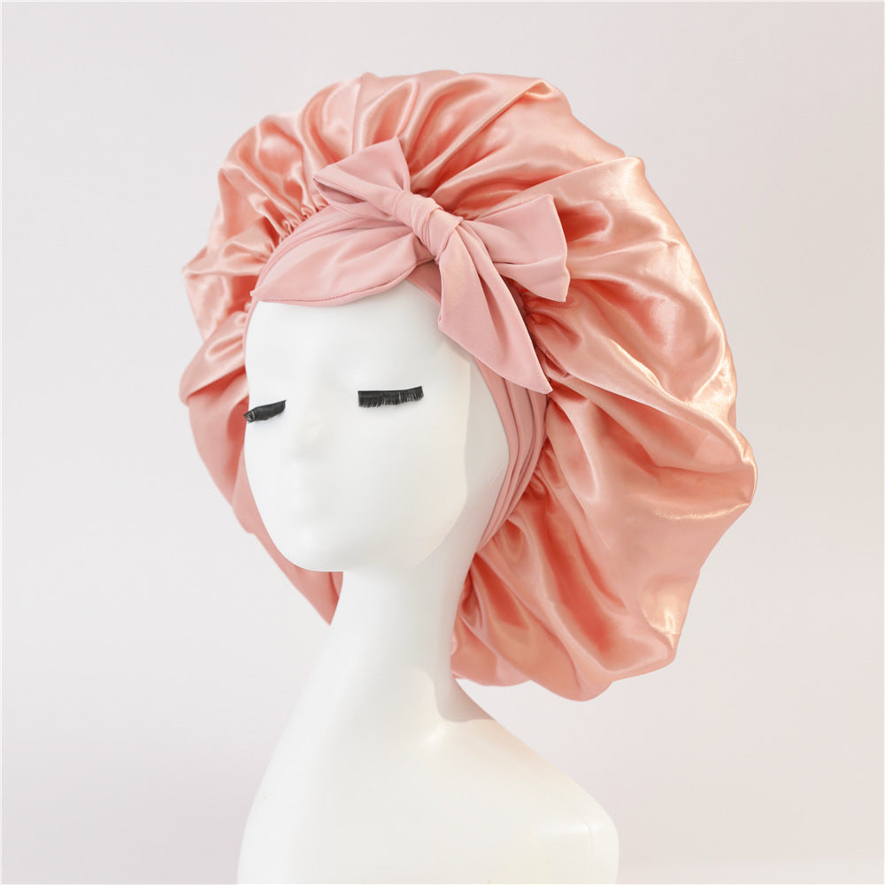 $17.44 - Round hat with elastic knot, plain sleep cap, wide-brimmed headscarf, hat