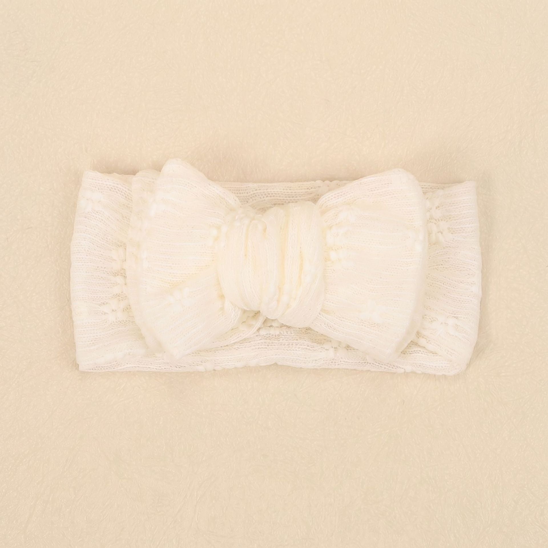11.64 USD Accessoires pour cheveux d'enfants, bandeau à nœud double couche en dentelle et maille pour bébé