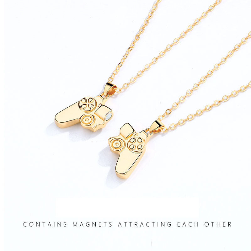 16,88 USD - Collier magnétique pour couple, poignée de console de jeux, collier en pierre de magnétite, cadeau pour homme et femme