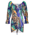 Robe longue plissée à imprimé animal pour femme